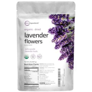 Organic Dried Lavender Flowers, 2lbs (32oz) | Culinary Lavender from France for Tea, Home Fragrance & Sachets | Food Grade Edible Buds | Non-GMO, Bulk Supply
