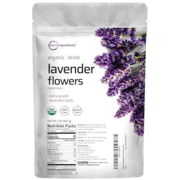 Organic Dried Lavender Flowers, 2lbs (32oz) | Culinary Lavender from France for Tea, Home Fragrance & Sachets | Food Grade Edible Buds | Non-GMO, Bulk Supply