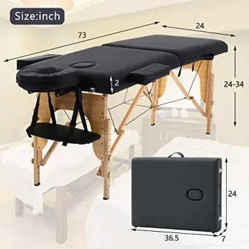 Dkeli Adjustable Portable Massage Table for Professionals