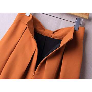 Hanlolo Womens 50s Vintage Skirt Knee Length High Waist Pleated Midi Bow Skirts