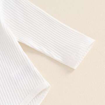 Kaipiclos Newborn Baby Boy Clothes Rib Knit Long Sleeve Romper Cute Suspender Pants Solid Infant Fall Winter Gentleman Outfit (White Blue, 0-3 Months)