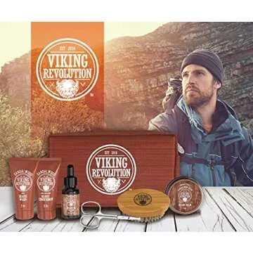Beard Care Kit for Men Gift- Beard Grooming Kit Contains Travel Size Beard Oil, Beard Balm, Beard Shampoo & Conditioner, Beard Brush and Grooming Scissors - Includes Travel Case (Sandalwood)
