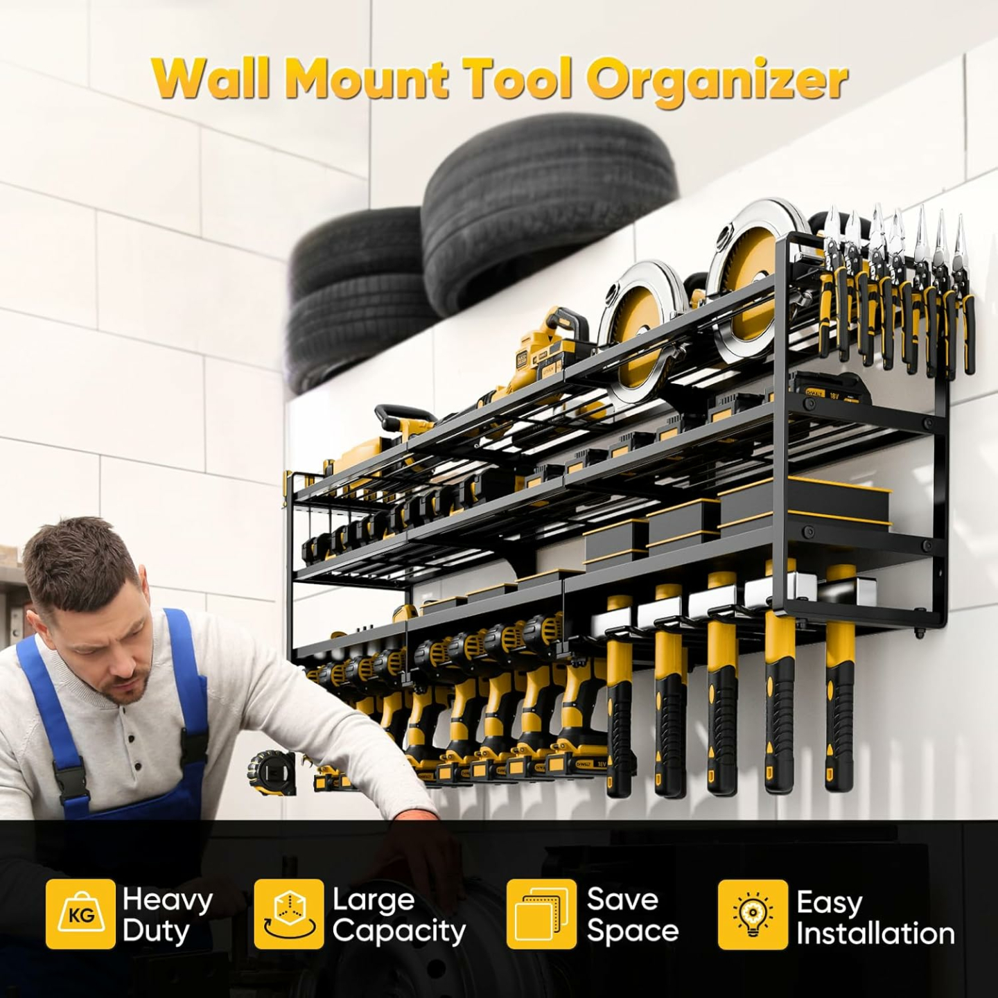 POKIPO 4 Tier Heavy Duty Tool Organizer for Workshop