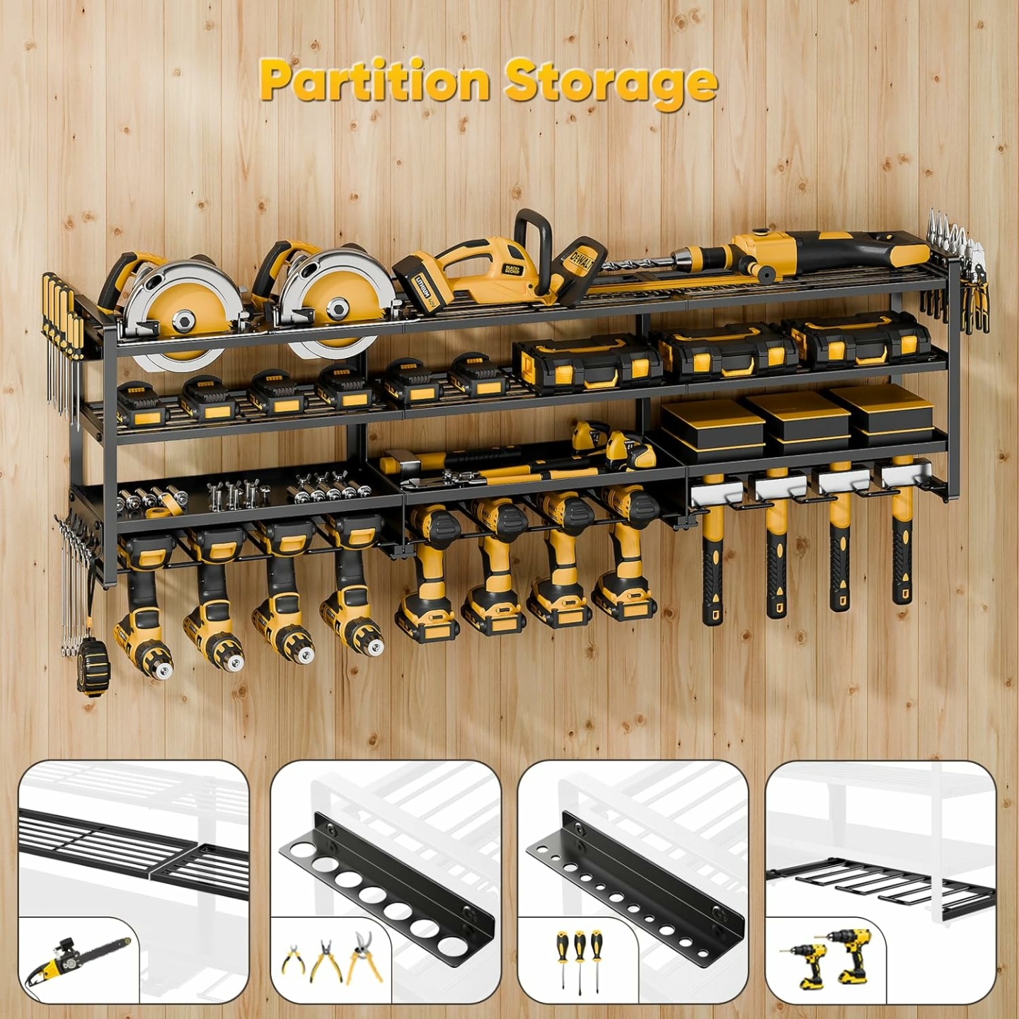 POKIPO 4 Tier Heavy Duty Tool Organizer for Workshop