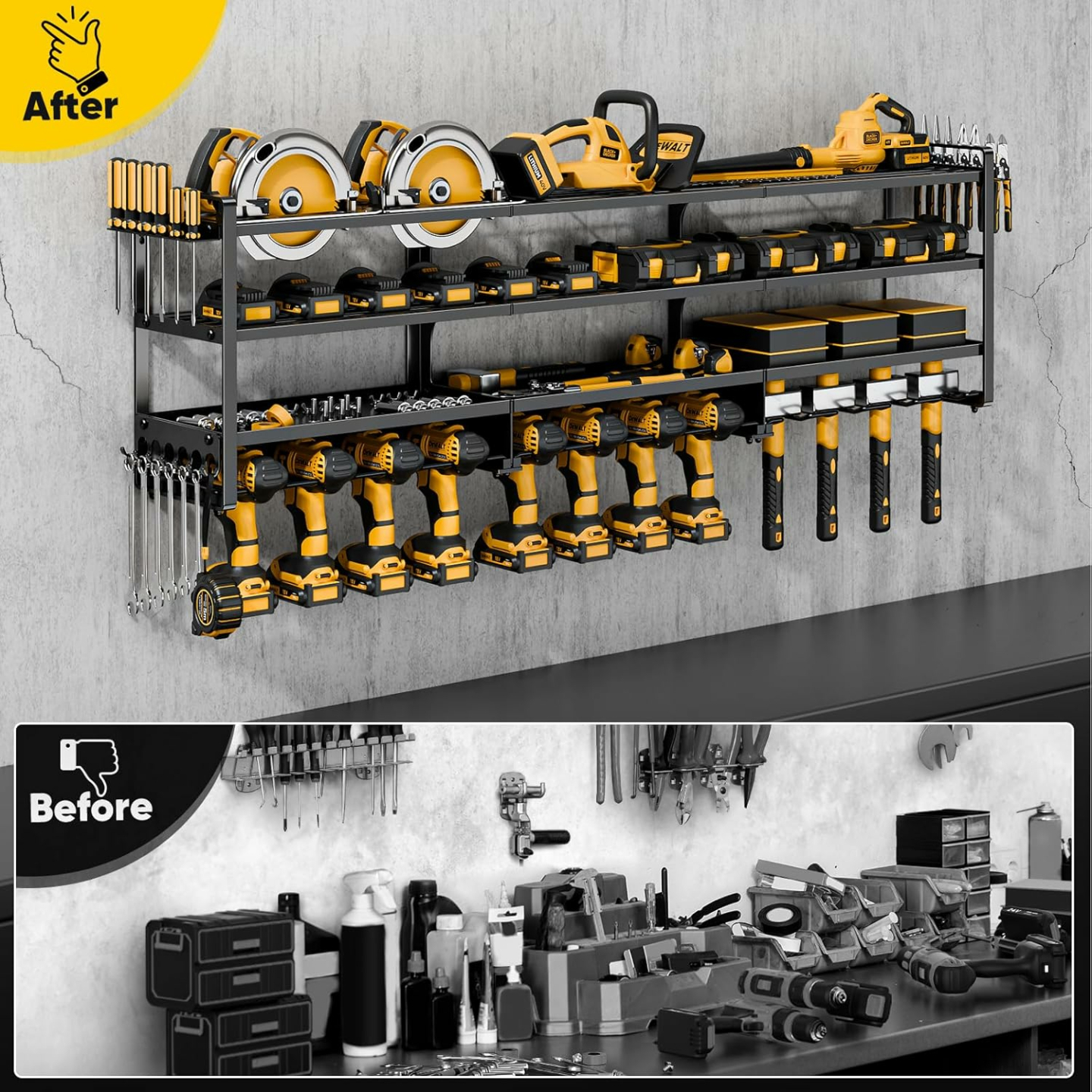 POKIPO 4 Tier Heavy Duty Tool Organizer for Workshop