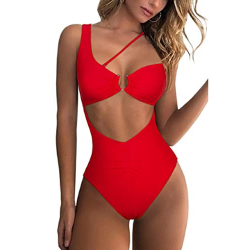 QINSEN Stylish Cutout One Piece Swimsuit for Summer