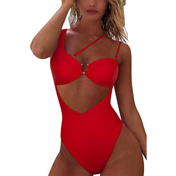 QINSEN Stylish Cutout One Piece Swimsuit for Summer