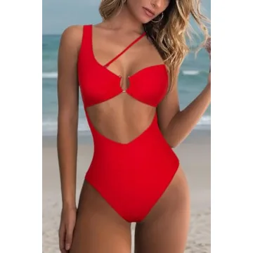 QINSEN Stylish Cutout One Piece Swimsuit for Summer