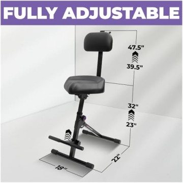 Adjustable Guitar Stool with Backrest for Musician