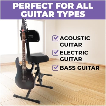 Adjustable Guitar Stool with Backrest for Musician