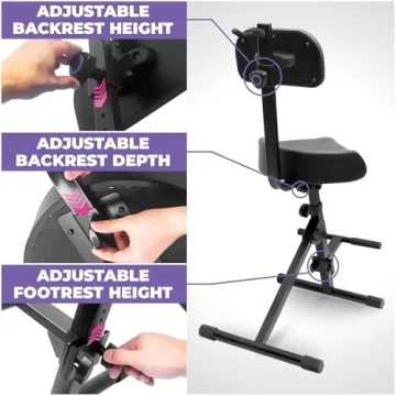 Adjustable Guitar Stool with Backrest for Musician