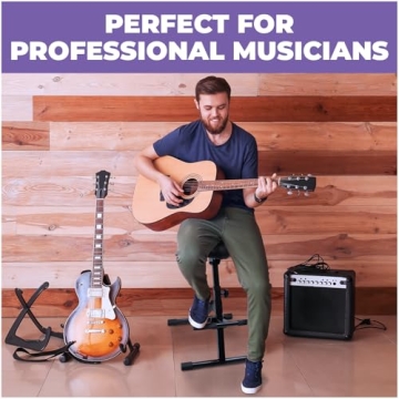 Adjustable Guitar Stool with Backrest for Musician