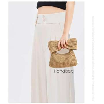 FantasyBear Small Straw Clutch for Women - Trendy Beach Purse