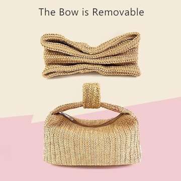 FantasyBear Small Straw Clutch for Women - Trendy Beach Purse
