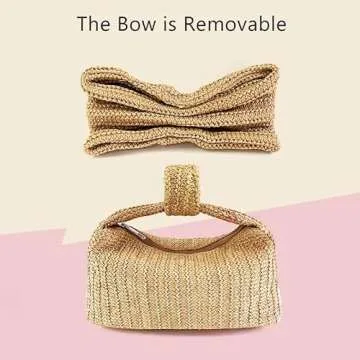 FantasyBear Small Straw Clutch for Women - Trendy Beach Purse
