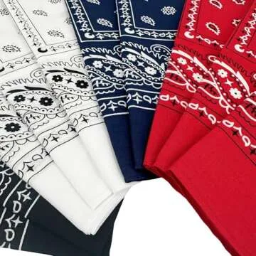 Vamqor Cotton Bandanas - Versatile 10 Pack