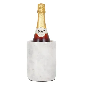 Radicaln Marble Wine Cooler 6.5" Inches White Handmade Insulated Cooler For Champagne - Wine Chiller...