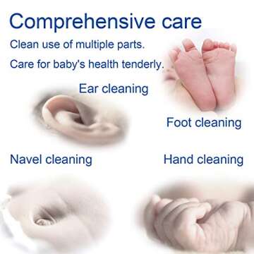 Baby Cotton Swabs, Paper Sticks Cotton Buds for Baby Ear Nose Clean-200Pcs(Spiral & Round)