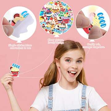 Jetec 300 Pcs Scratch and Sniff Sticker for Kids Valentines Smelly Scented Motivational Stickers Dessert Reward Stickers Teacher Incentive Positive Sticker for Student Classroom Chart School Supplies