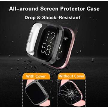 Wepro Protective Case for Fitbit Versa 2 - 3-Pack TPU