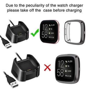 Wepro Protective Case for Fitbit Versa 2 - 3-Pack TPU