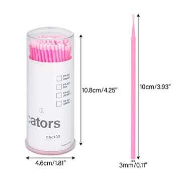 G2PLUS 400 PCS Disposable Micro Applicators - Versatile Micro Swabs in Pink