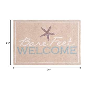 C&F Home Bare Feet Welcome Coastal Hooked Rug, 2' x 3' , Tan