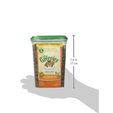 FELINE GREENIES Natural Dental Cat Treats, 11 oz Tub