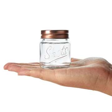 Juvale 12 Pack Mini Mason Jar Shot Glasses with Lids, 2 oz for Ginger Shots, Juices, Cocktails, Homemade Sauces