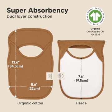 8-Pack Baby Bibs for Boys, Girls - Pullover Bibs for Drooling Teething Baby Girl & Boy Toddler, Newborn, Soft & Absorbent, Cute Colors, Large Torso Coverage Keep Infant Clean & Dry (Terracotta)