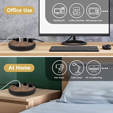 Power Strip 6 AC outlets with 3 USB Ports Charging Station Extension Cord Right Angle Flat Plug Widely Spaced Multi Outlets Circuit Breaker Safeguard for Home,Office, Dorm Room