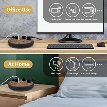 Power Strip 6 AC outlets with 3 USB Ports Charging Station Extension Cord Right Angle Flat Plug Widely Spaced Multi Outlets Circuit Breaker Safeguard for Home,Office, Dorm Room