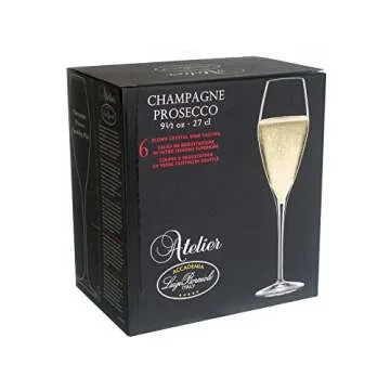 Luigi Bormioli - 08748/07 Luigi Bormioli Atelier 9.25 oz Champagne Glasses, Set of 6, Clear
