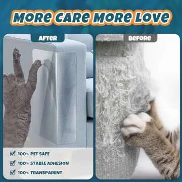 NO PINS Pain Cat Scratch Furniture Protector - Easy Installation