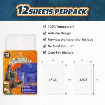 NO PINS Pain Cat Scratch Furniture Protector - Easy Installation