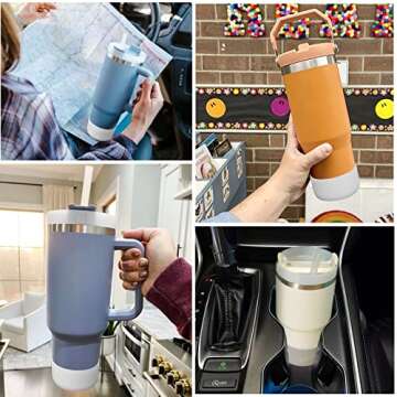 AIERSA 2Pcs Silicone Boot Sleeve for Stanley Quencher 40 oz 30 oz Tumbler with Handle & for IceFlow ...