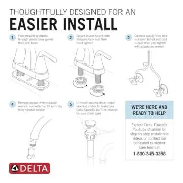 Delta Nicoli Matte Black Centerset Bathroom Faucet