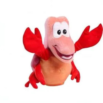 Just Play Disney Princess Singing and Snapping Sebastian 10-inch Plush Stuffed Animal, Red Crab, Kids Toys for Ages 3 Up