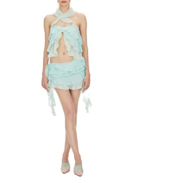 NUFIWI Y2K Sexy Bodycon Skirt Set Sleeveless Tube Top for Vintage Streetwear