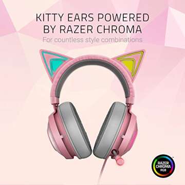 Razer Kraken Pink Kitty Edition, Wired (Renewed)