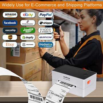 LabelRange LP320 High Speed 4x6 Shipping Label Printer, Windows, Mac, Linux and Chrome OS Compatible...