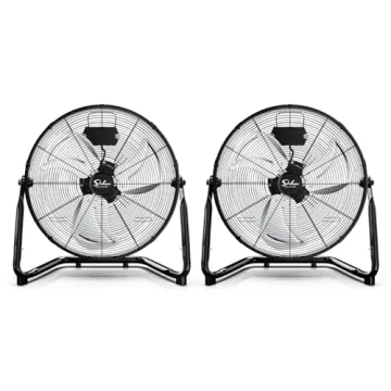 Simple Deluxe 20 Inch 3-Speed High Velocity Heavy Duty Metal Industrial Floor Fan for Warehouse, Wor...