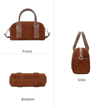 Iswee Burgundy Suede Crossbody Purse for Women