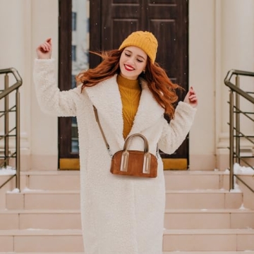 Iswee Burgundy Suede Crossbody Purse for Women