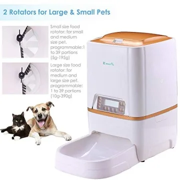 BELOPEZZ 6L Smart Pet Automatic Feeders for Dog and Cat Food Dispenser with Timer Programmable Up to 4 Meals a Day