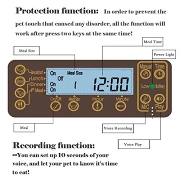 BELOPEZZ 6L Smart Pet Automatic Feeders for Dog and Cat Food Dispenser with Timer Programmable Up to 4 Meals a Day