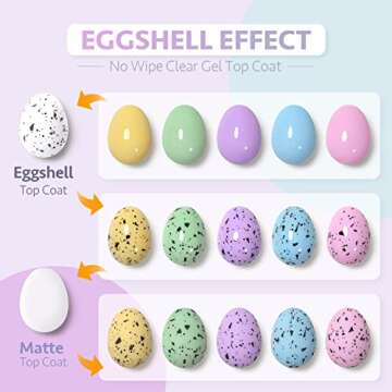 GAOY Eggshell Gel Top Coat, 16ml Eggshell Effect Gel Nail Polish No Wipe Clear Top Coat, Soak off UV LED Finish Gel for Nail Art