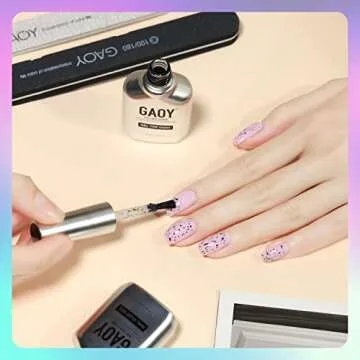 GAOY Eggshell Gel Top Coat, 16ml Eggshell Effect Gel Nail Polish No Wipe Clear Top Coat, Soak off UV LED Finish Gel for Nail Art