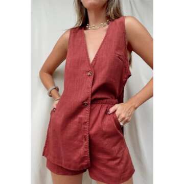 Tankaneo Womens Summer Vacation Outfits Beach Travel Cruise Resort Wear 2 Piece Short Sets Casual Tank Tops and Shorts