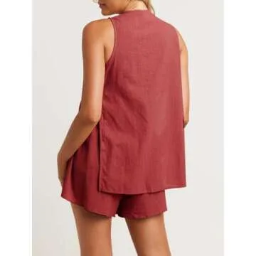 Tankaneo Womens Summer Vacation Outfits Beach Travel Cruise Resort Wear 2 Piece Short Sets Casual Tank Tops and Shorts